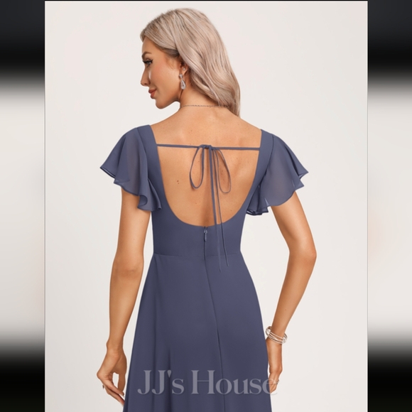 🥳HP💖 NWT JJ's House A-Line Floor Length Chiffon Bridesmaids Dress - Size 0 - Picture 4 of 5